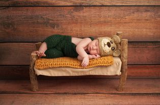 baby in a crochet hat