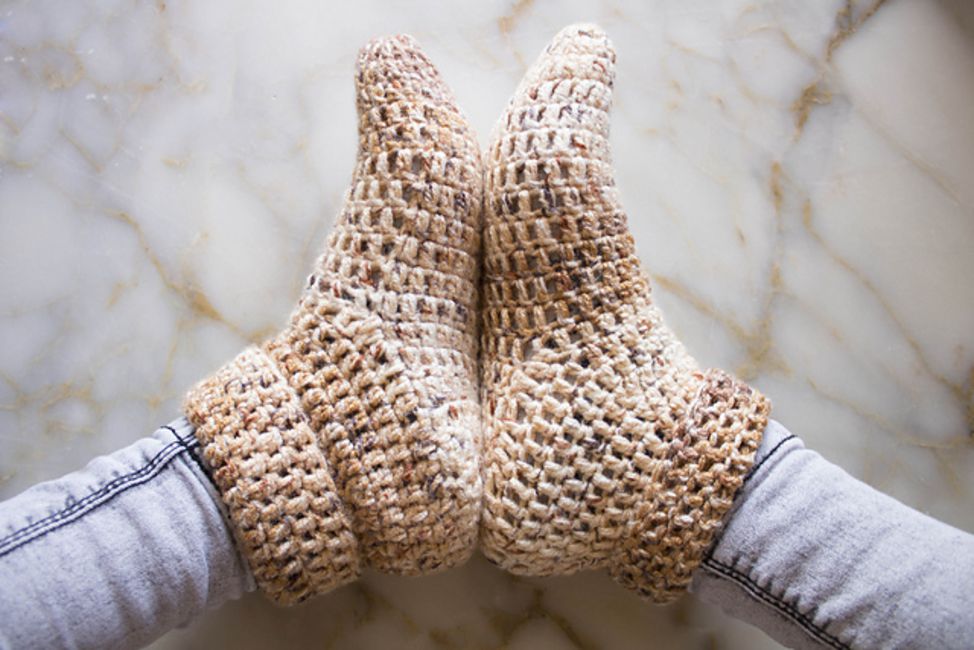 Crochet Slipper Socks Free Pattern