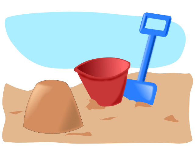 A sand pail and shovel