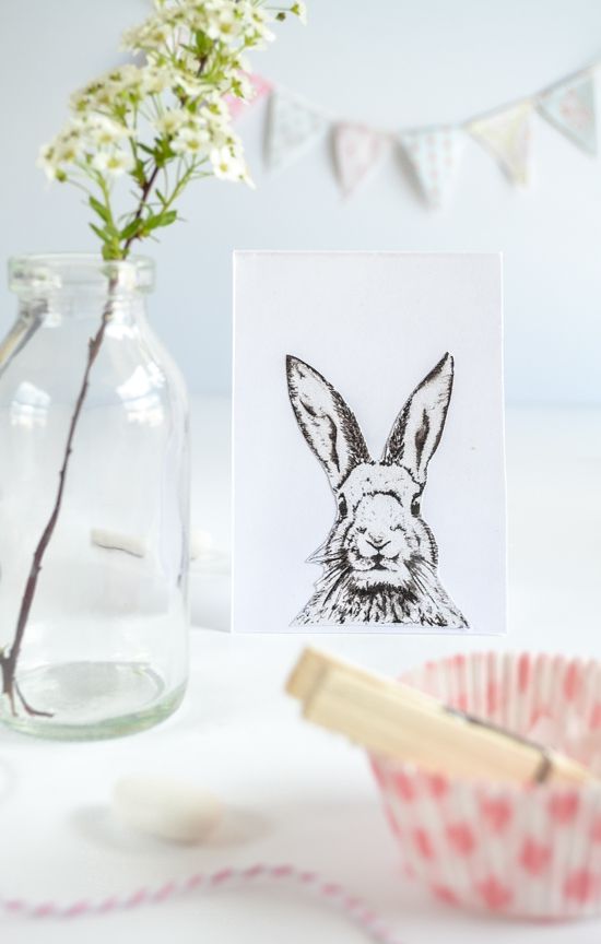 DIY复活节兔子卡片