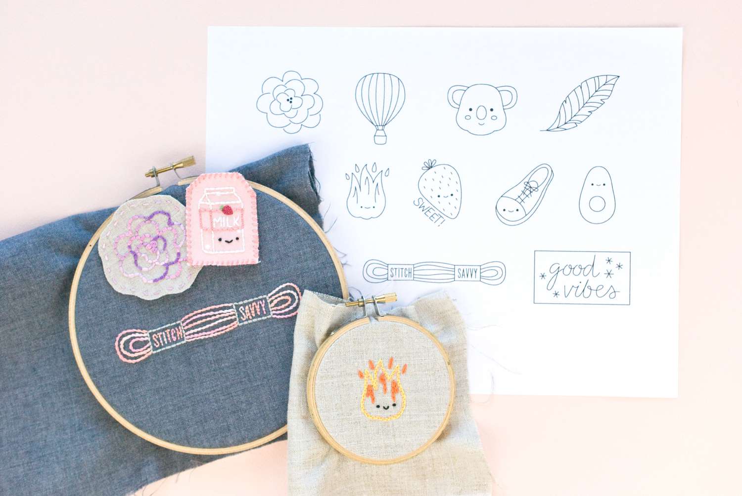 Mini Embroidery Motifs for Patches
