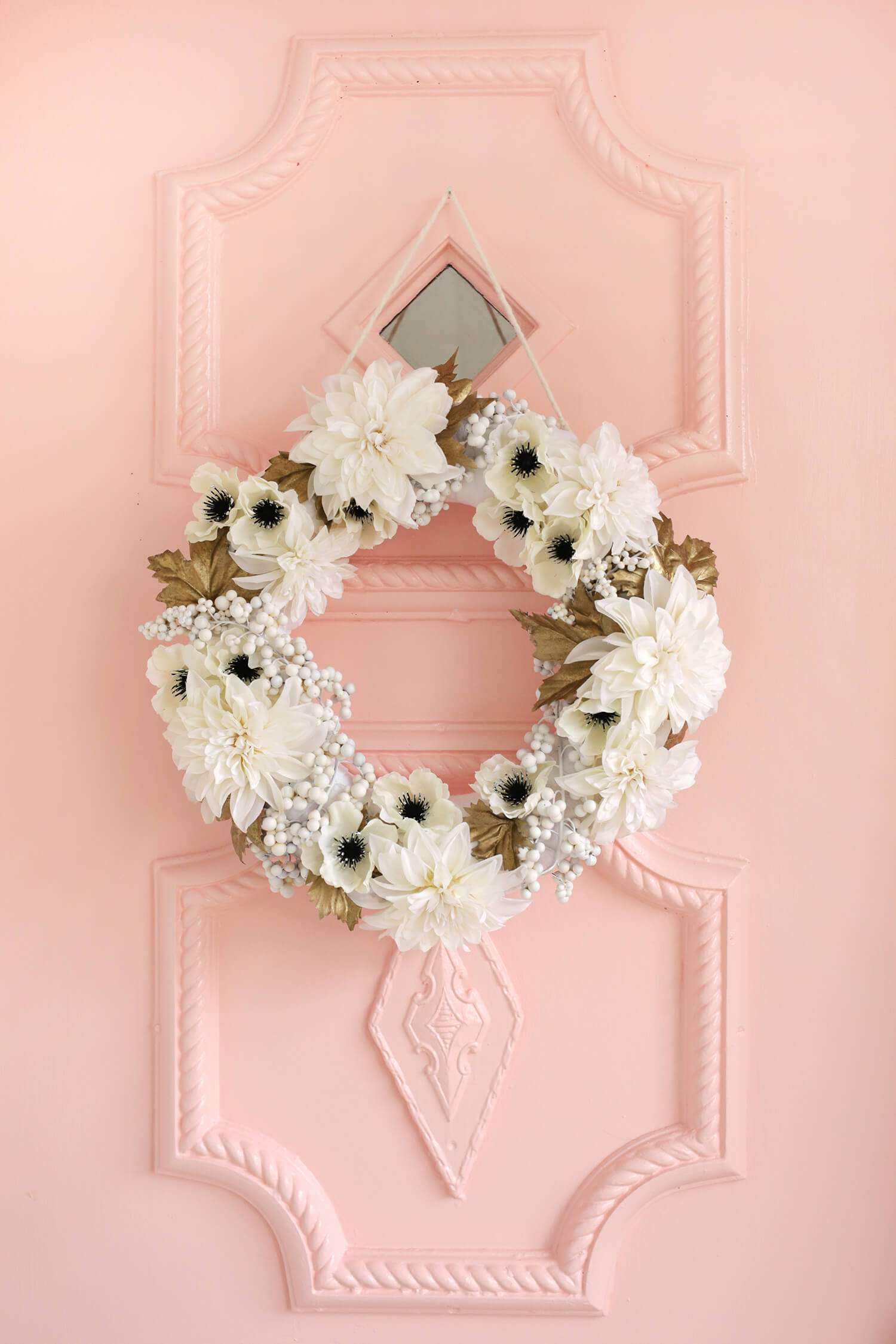 White and Gold Floral Wreath