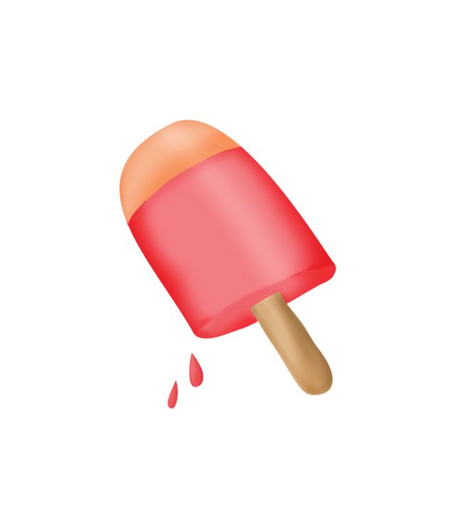 An orange and pink popsicle