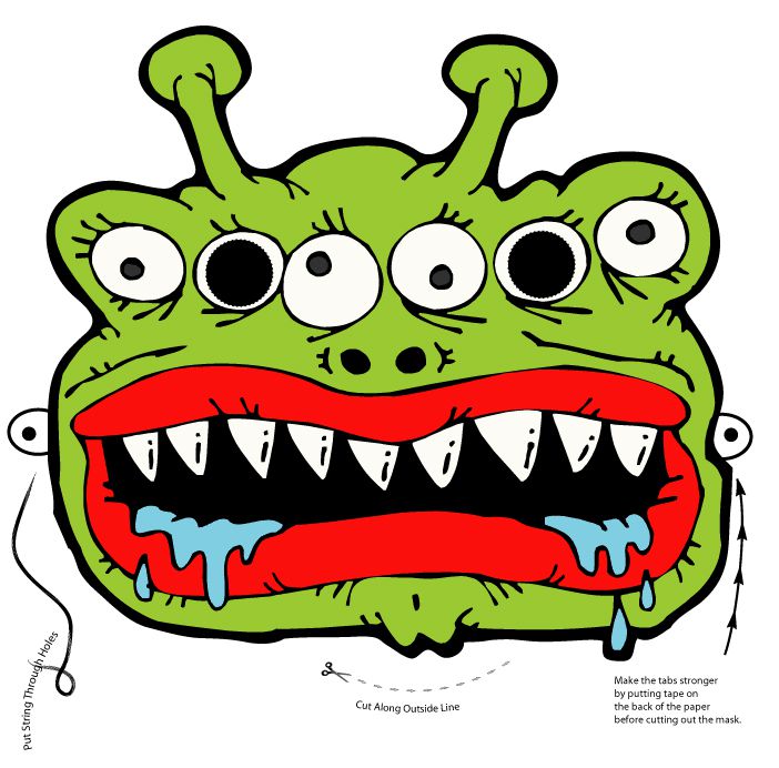 一个六眼的绿色怪物面具