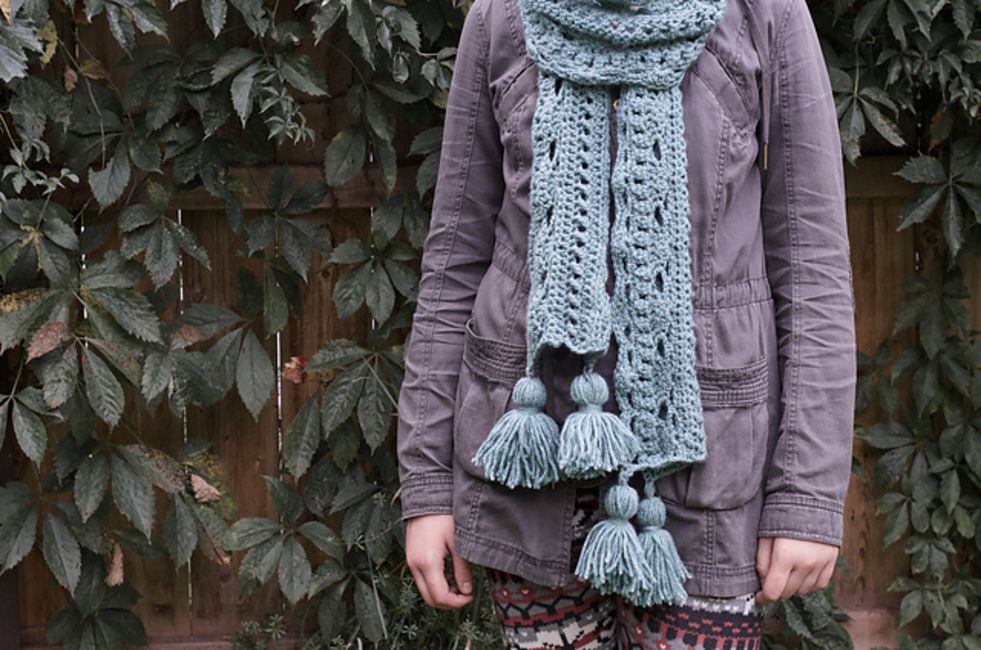 Tassel Scarf Free Crochet Pattern