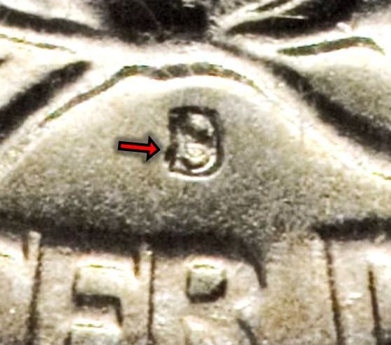 1950年代美国银季度S / D - Repunched刻印(RPM)