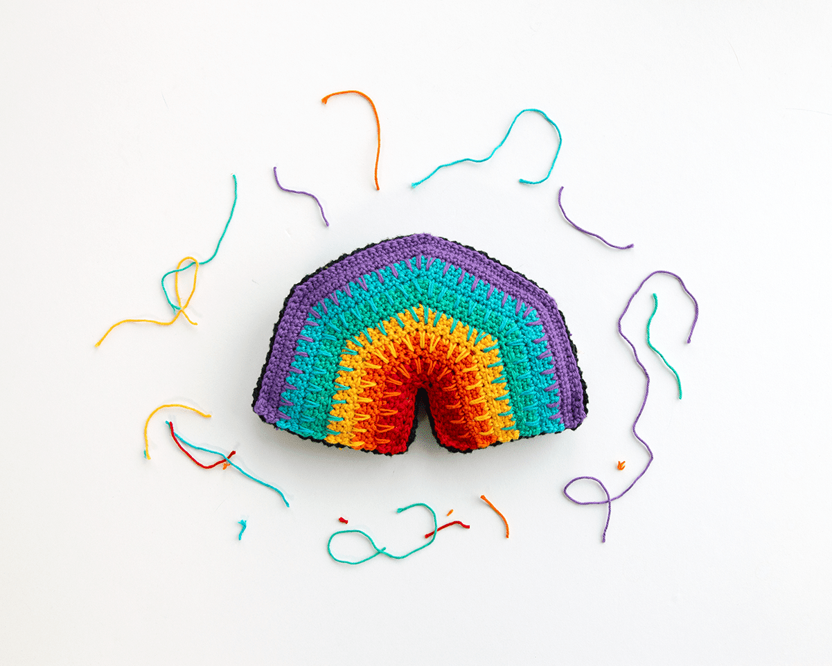 彩虹上的软钩针图案