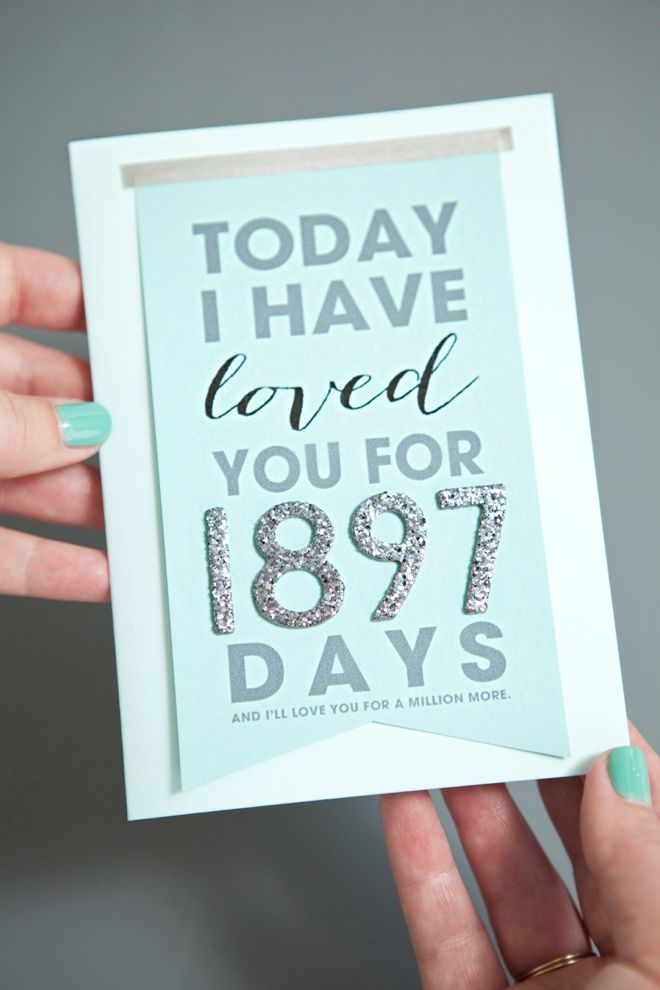 An Anniversary Card With How Many Days You'Ve Been Together on It