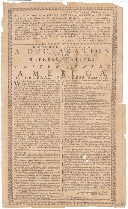 Rare Copy of the Declaration of Independence