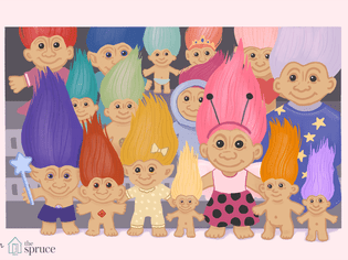 Illustration of Trolls dolls