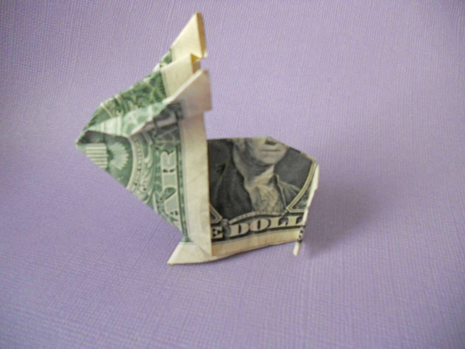 A money origami bunny