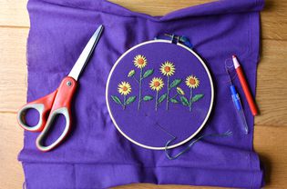 embroidery of sunflower