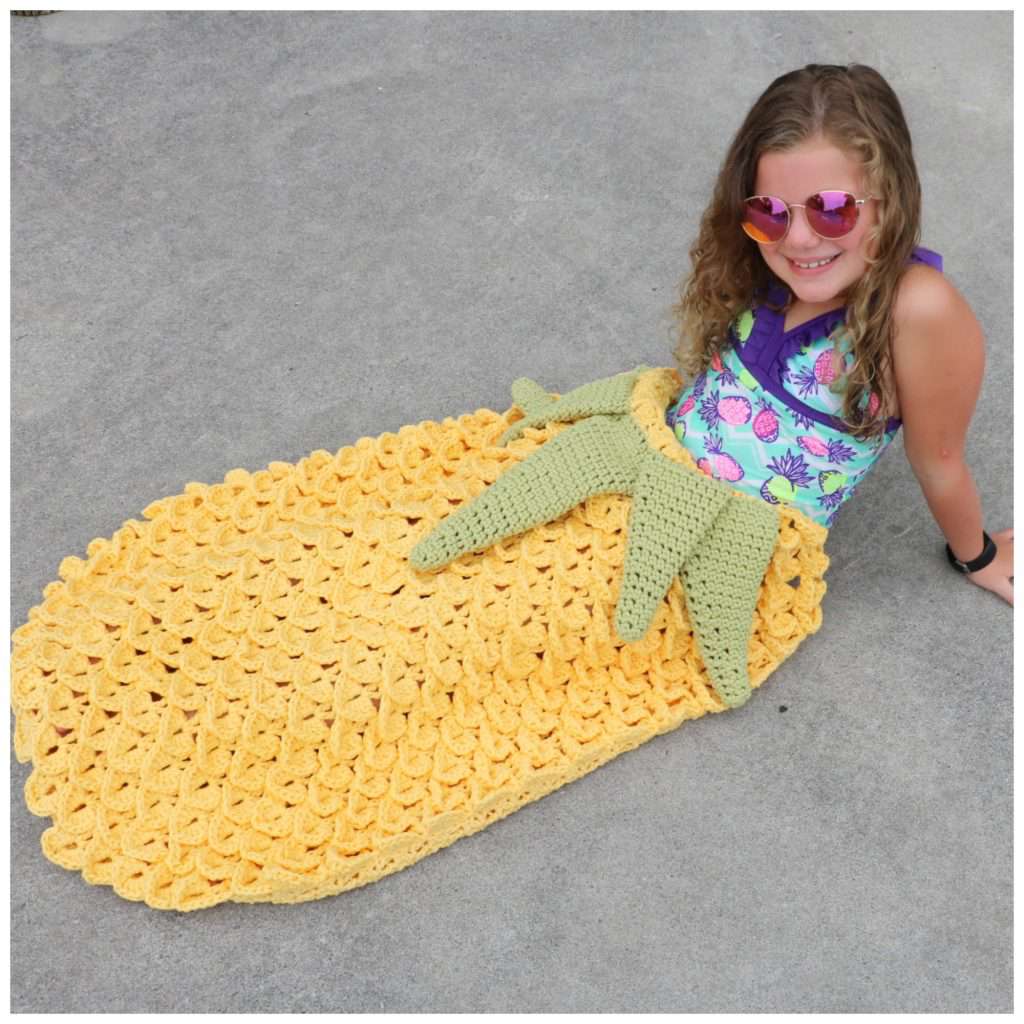 钩针菠萝毛毯茧