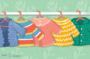 Illustration of crochet baby sweaters