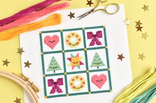 Christmas Quilt-Inspired Sampler Cross Stitch