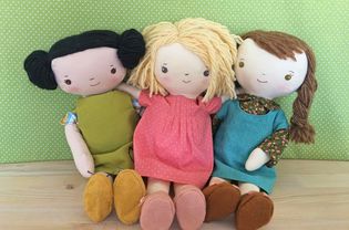 Kit, Chloe & Louise娃娃缝制图案