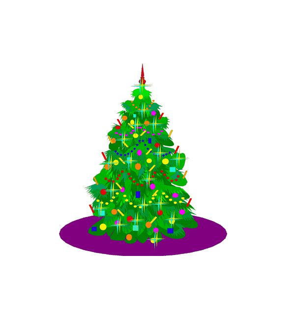 装饰过的圣诞树。