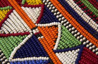 Colorful bead weaving stitching