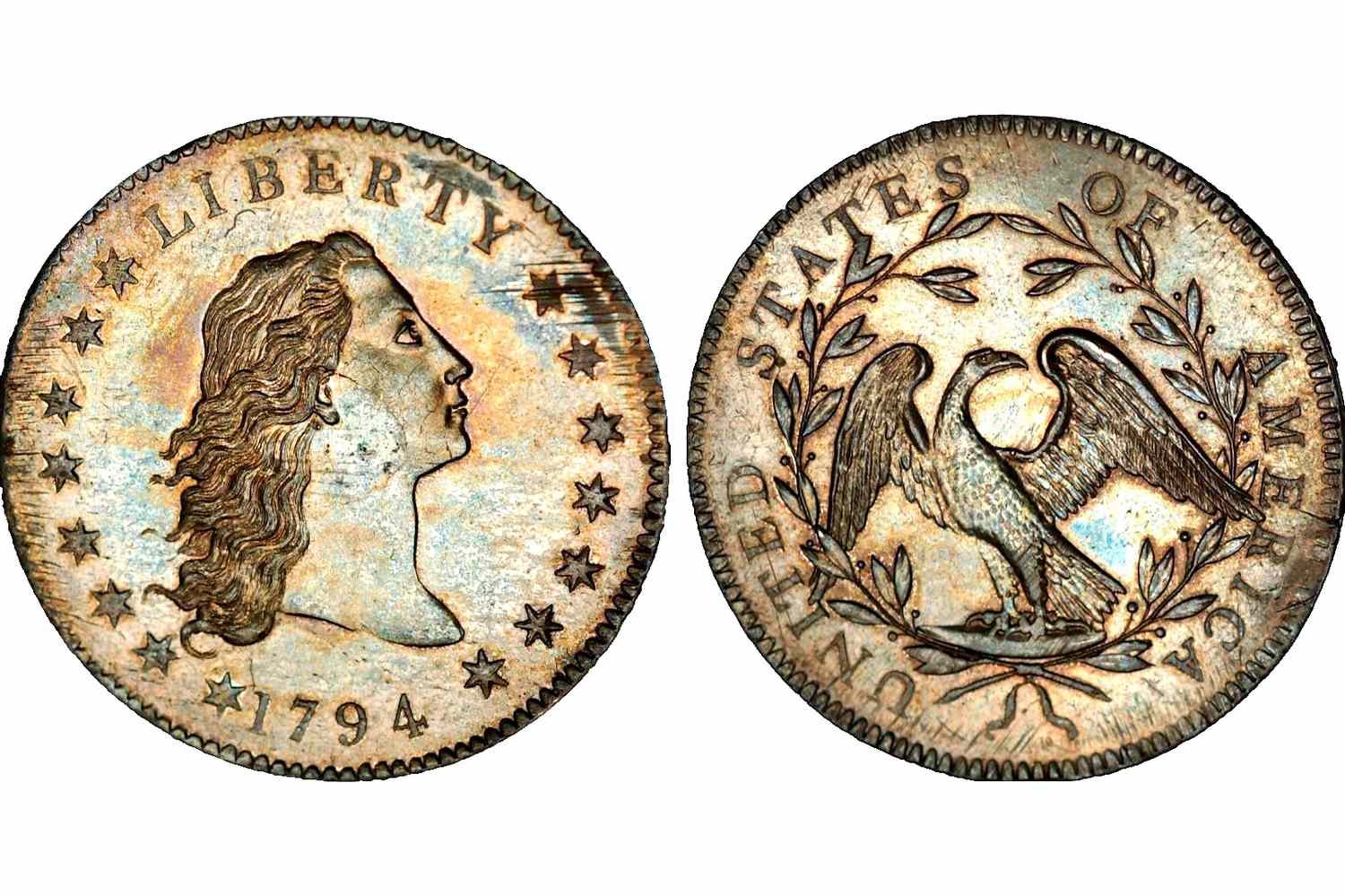 1794飘逸的头发银元与银插头