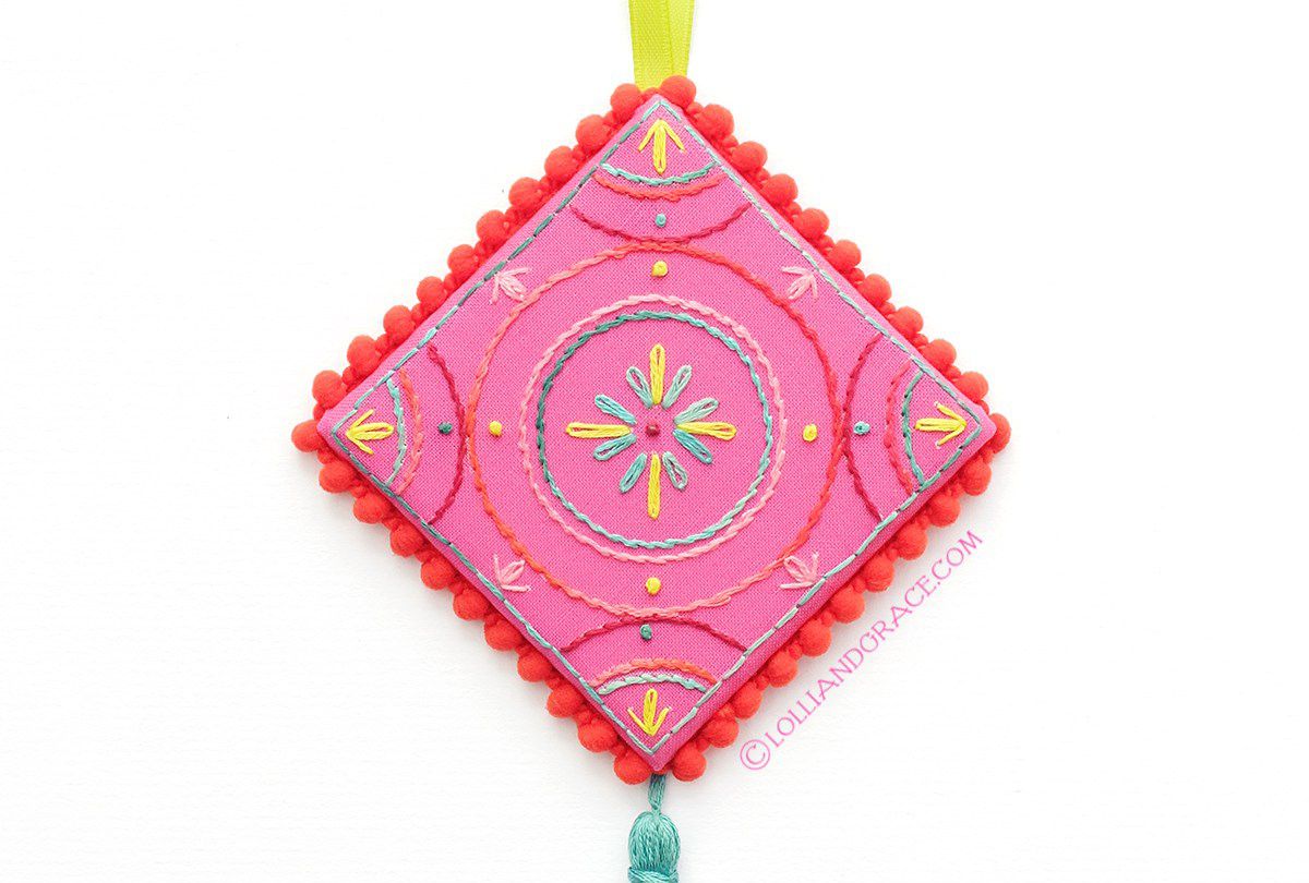 Contemporary Stitched Tile Ornament Project