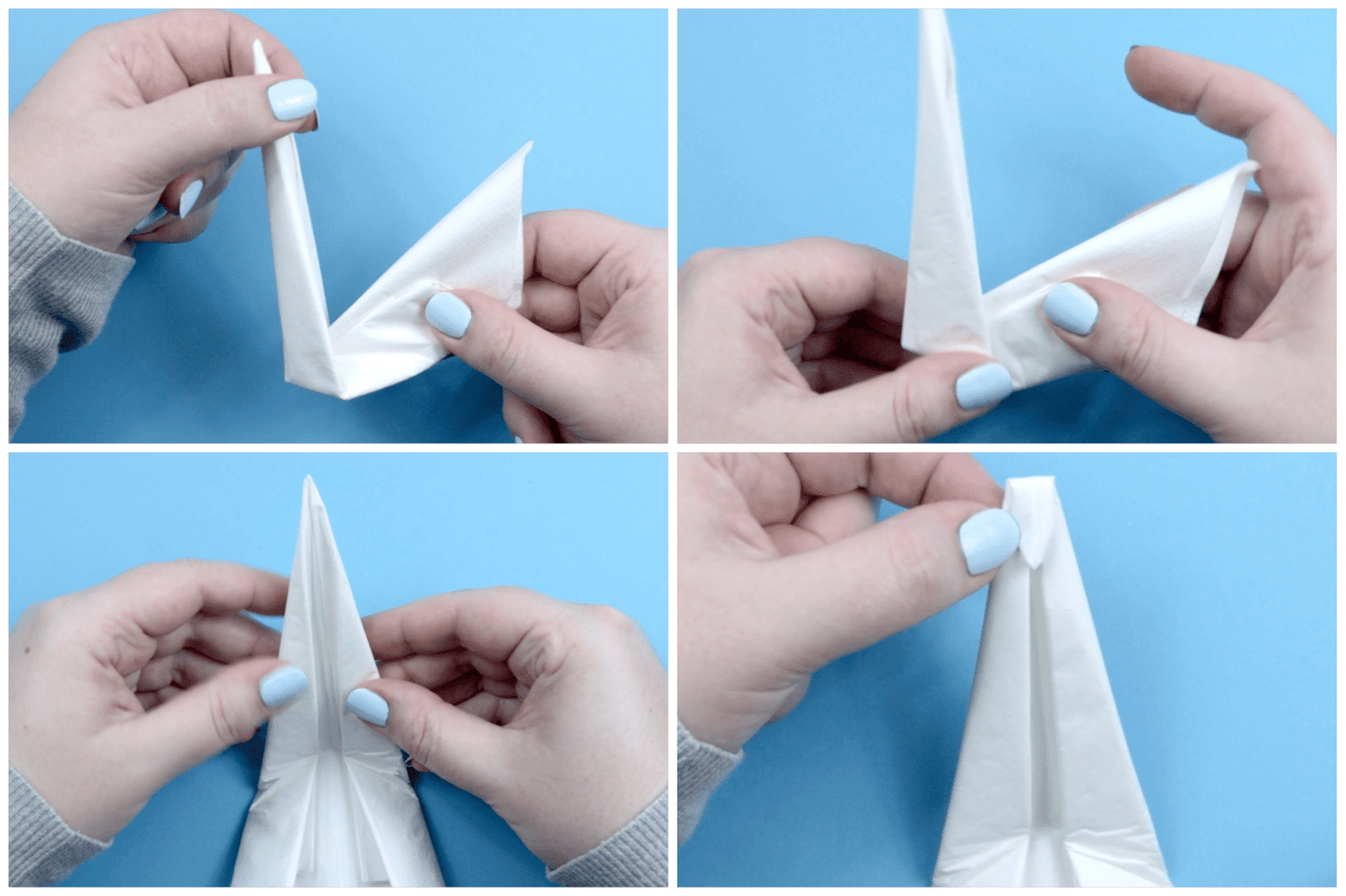 折纸餐巾天鹅教程步骤3
