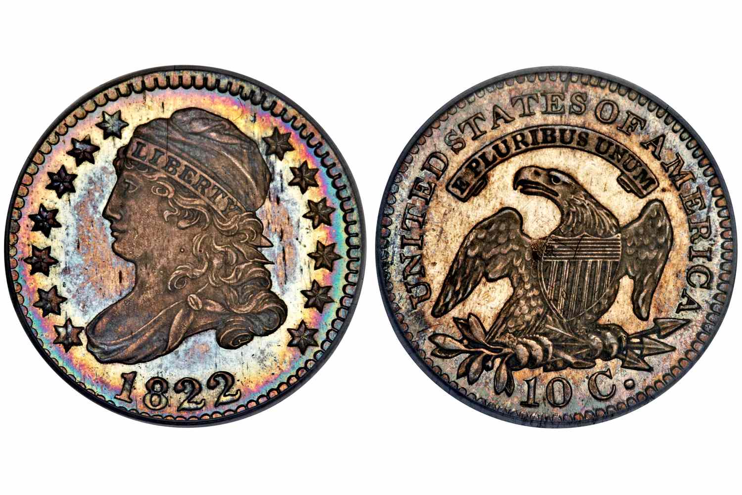 1822年防盖半身像一角硬币