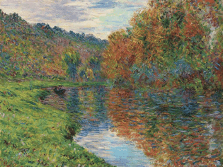 湖边由莫奈的印象派绘画。