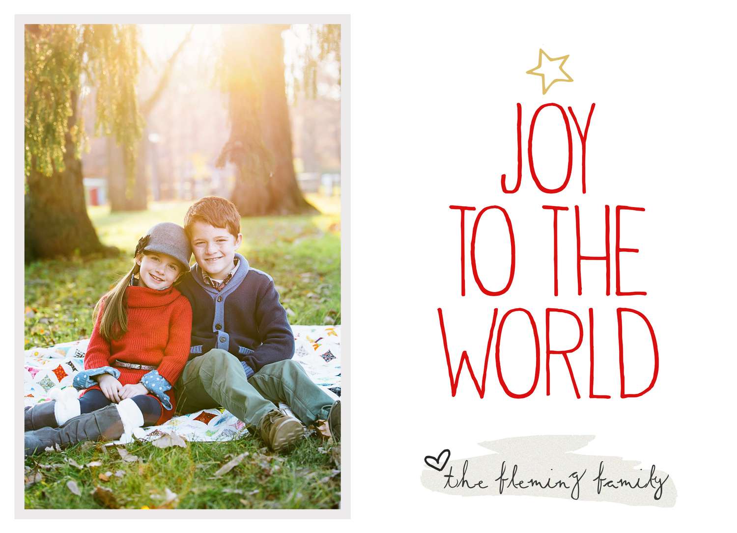 一个“快乐世界”的圣诞卡片模板。
