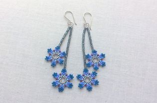 Dangle flower bead earrings