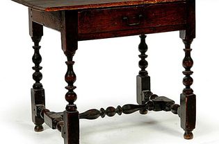 A William and Mary dressing table with turned legs
