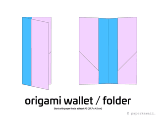 easy origami wallet diagram 1