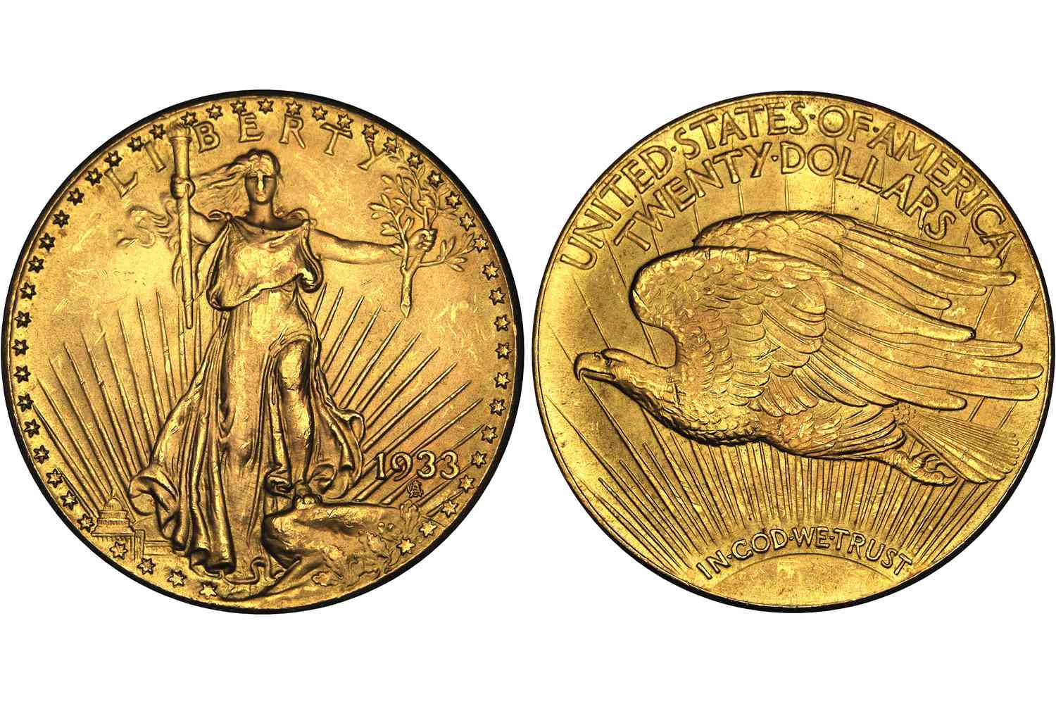 1933年圣高登双鹰- 20元美国金币