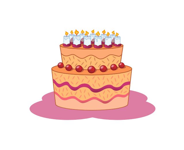 粉色和橙色的生日蛋糕和蜡烛