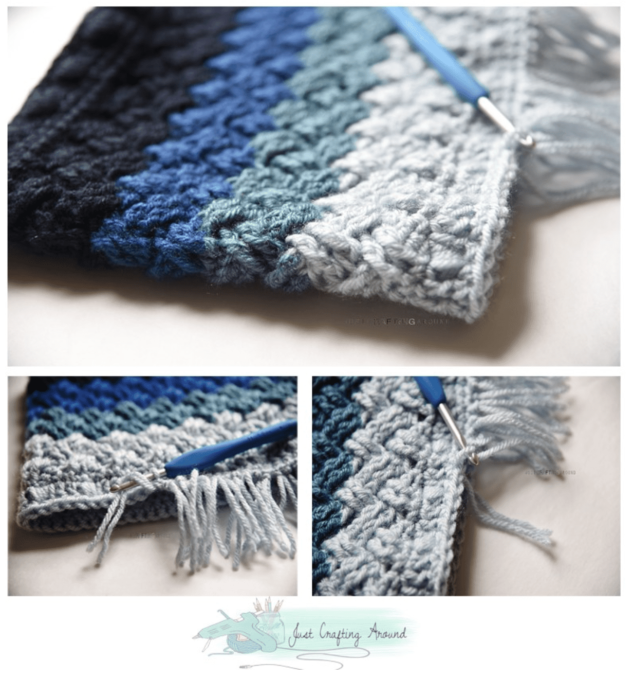 Crochet Cowl Free Pattern with Short Fringe