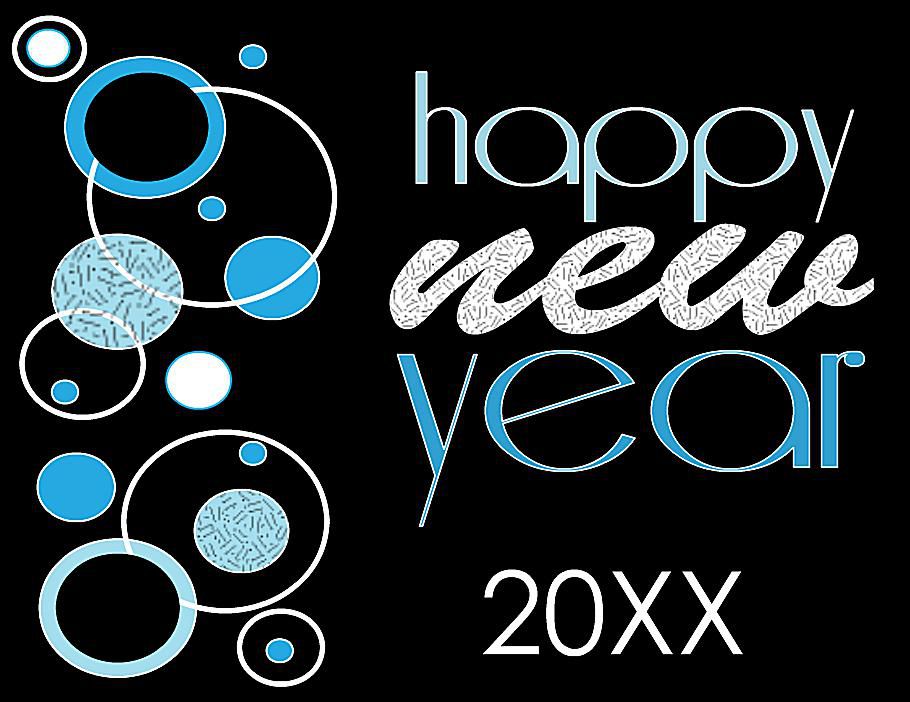 A black and blue New Years card.