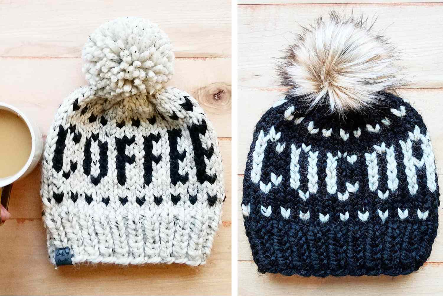 咖啡和可可无檐小便帽编织模式