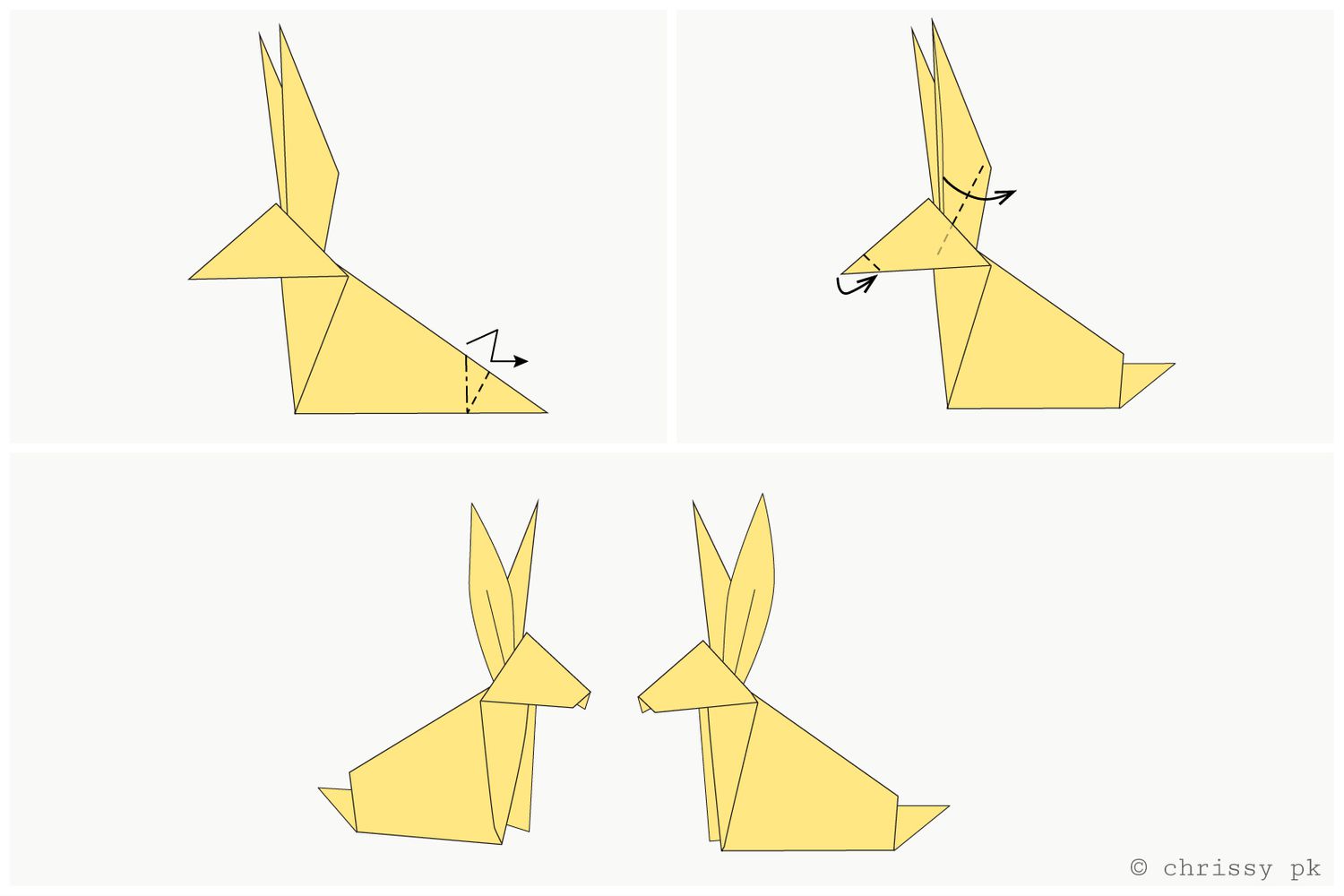 传统的折纸兔子图
