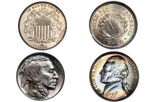 US nickel type coins