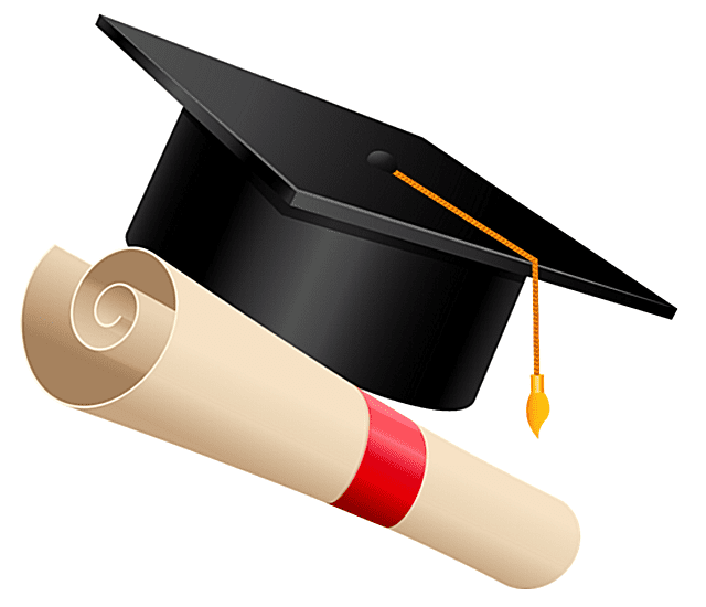 截图的毕业帽和文凭的剪贴画