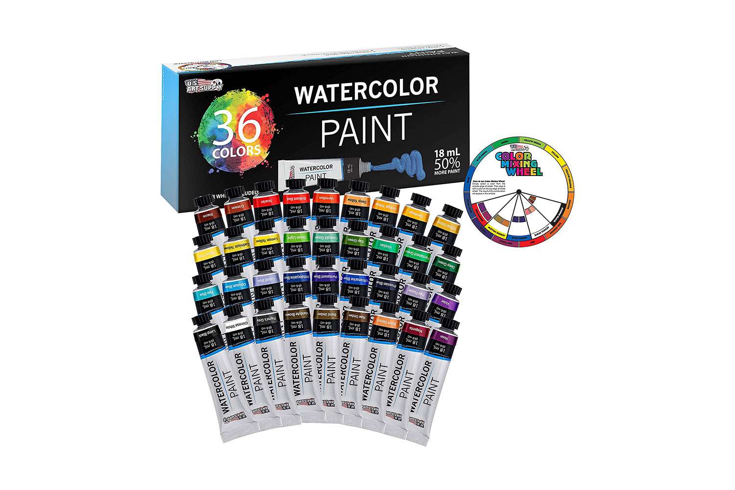 美国艺术用品专业水彩颜料36个颜色