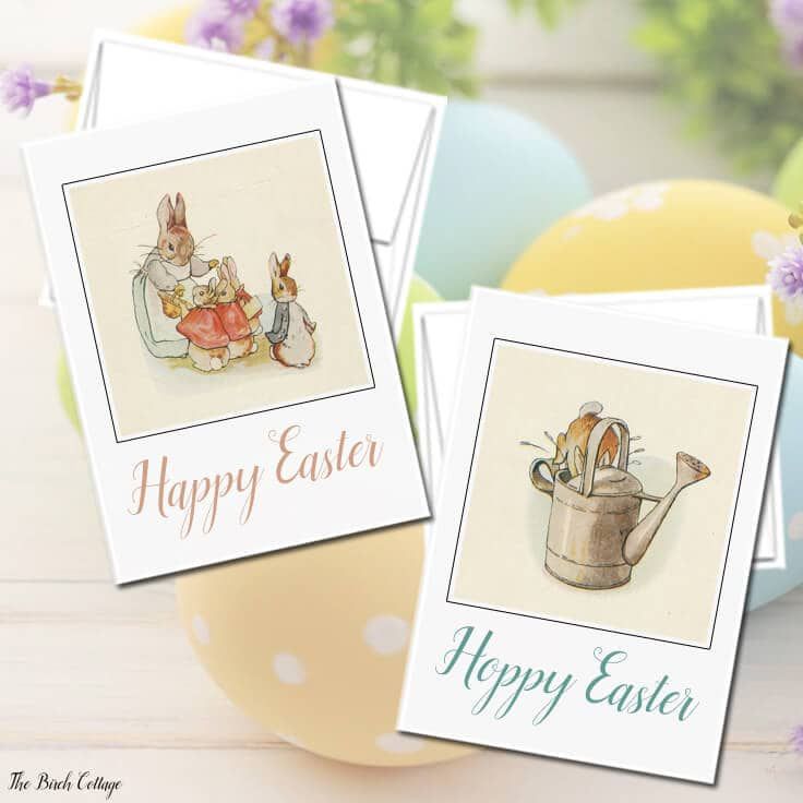 两张复古的复活节彩蛋卡片