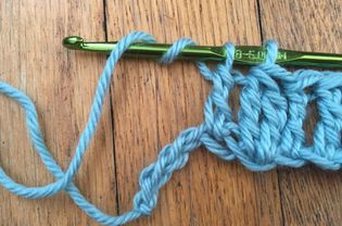 How to tr2tog: Step Six in Treble Crochet Decrease